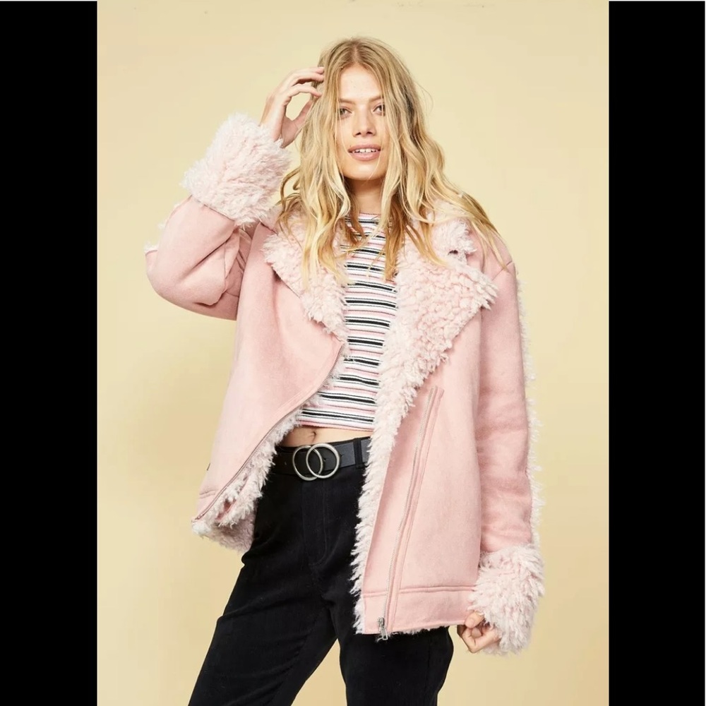 MinkPink faux fur and suede‎ coat